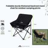 Foldable Sturdy Thickened Backrest Moon Chair for Outdoor Camping Picnic