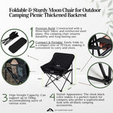 Foldable Sturdy Thickened Backrest Moon Chair for Outdoor Camping Picnic